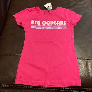 BYU Cougars Kids Pink Short Sleeve Tee